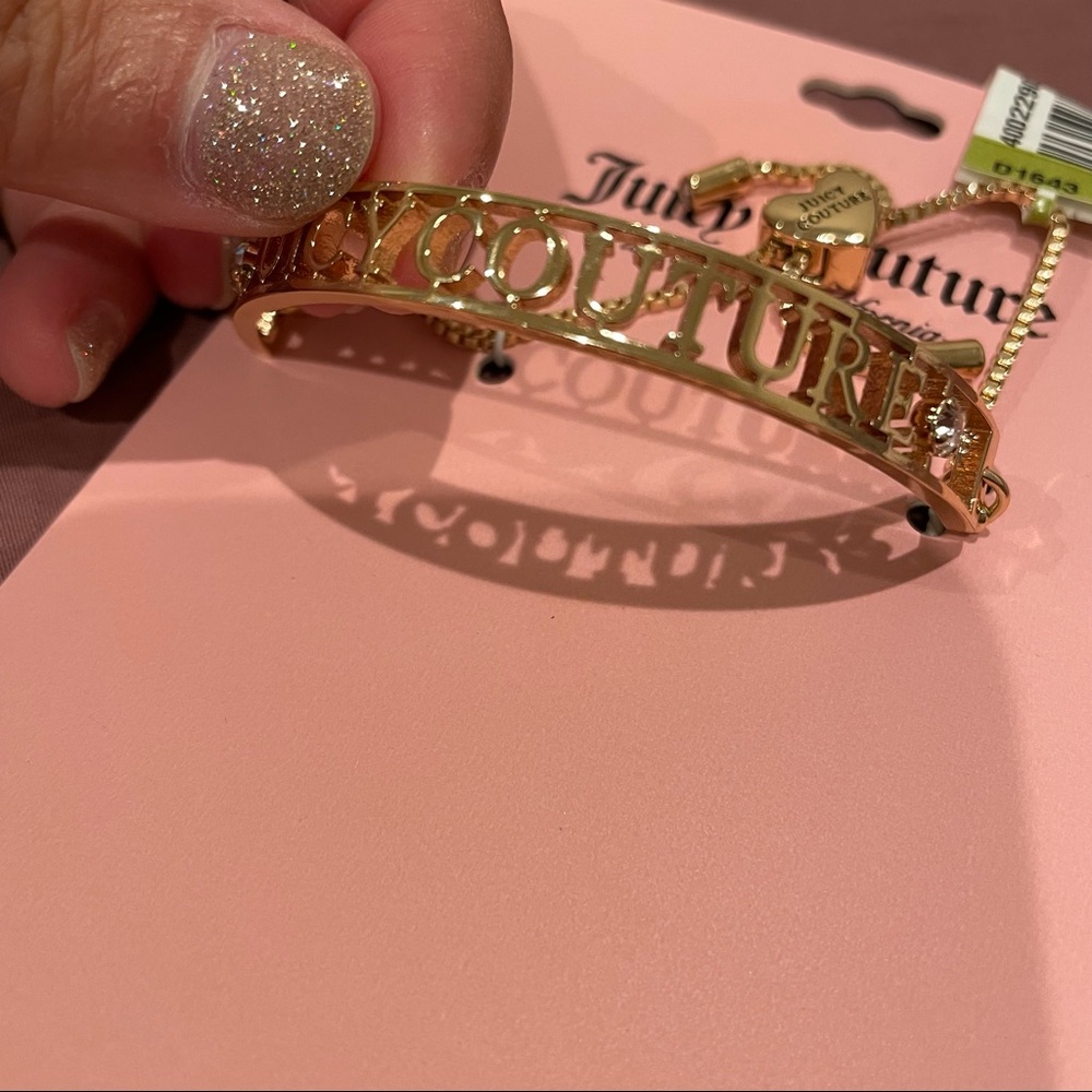 JuicyCouture Open Frame Logo Plate Slider Bracelet